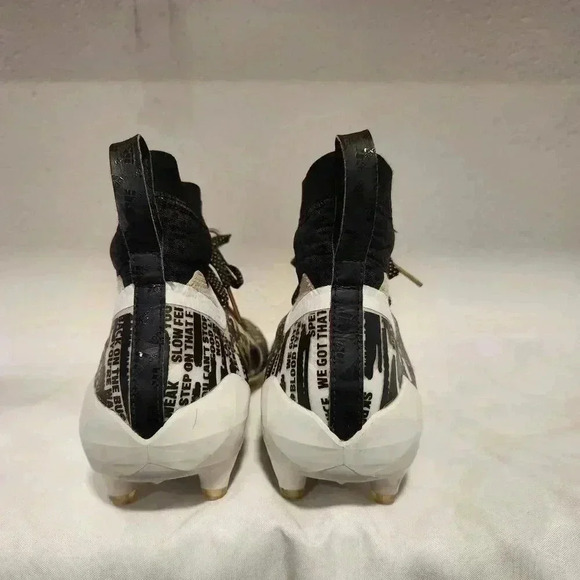 adidas Adizero Men's Cleats Size 13 Black/White‎ Writing Gold Three Stripe Life - Picture 4 of 14